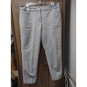 Liz Claiborne Womens Emma Classic‎ Ankle Pants Trouser Black/White/Taupe Size 10